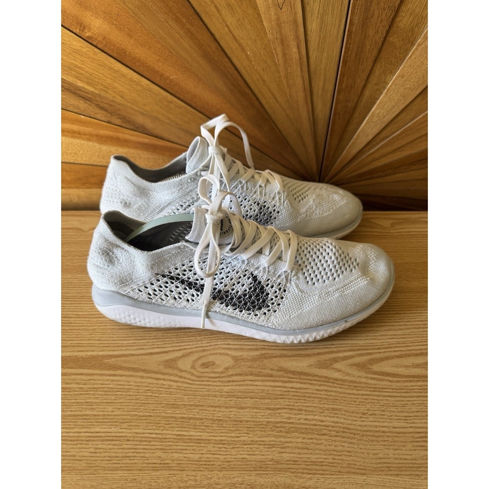 Nike White and Black Flyknit Athletic Shoes